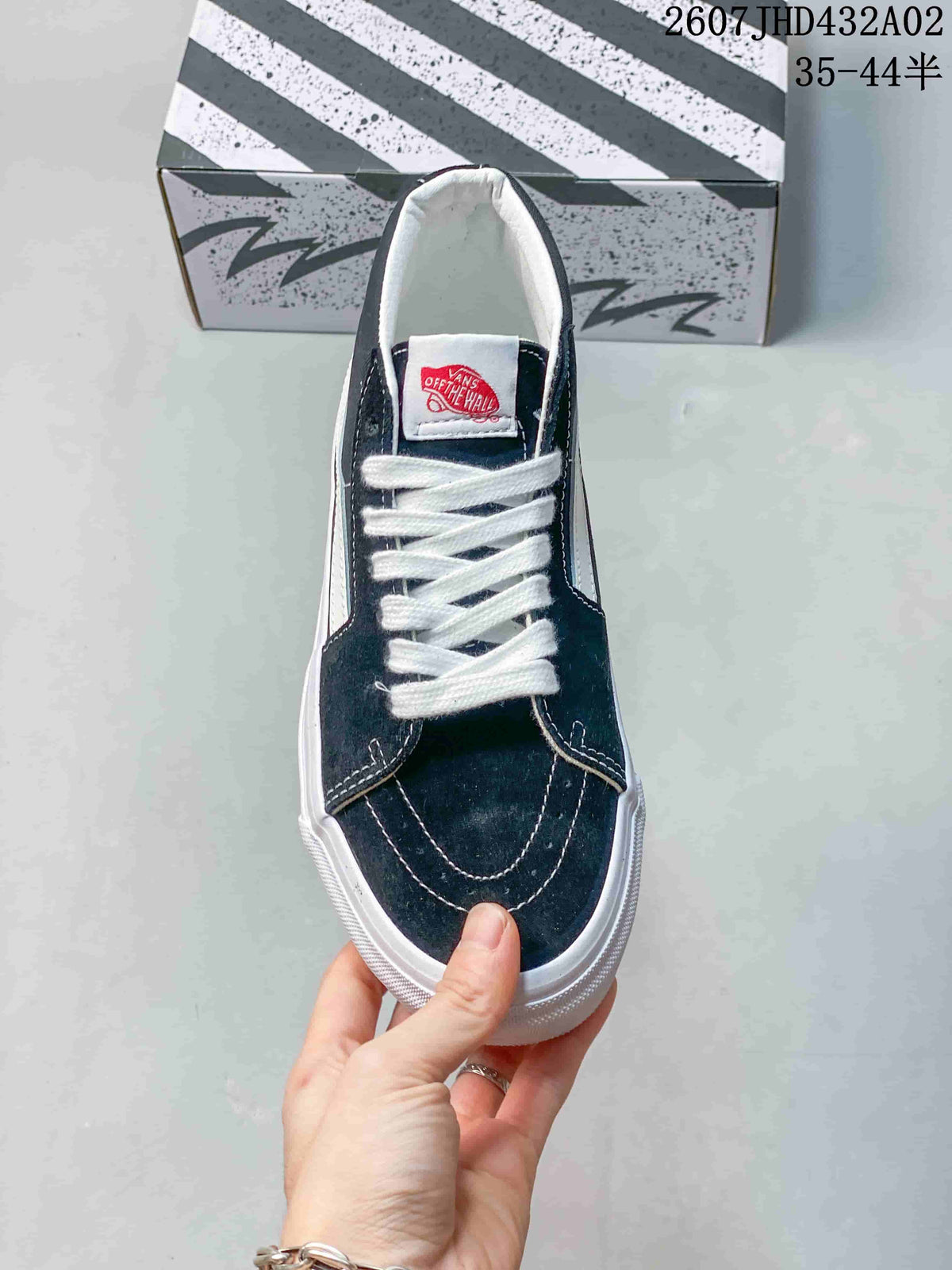 Front view of the lace-up sneaker