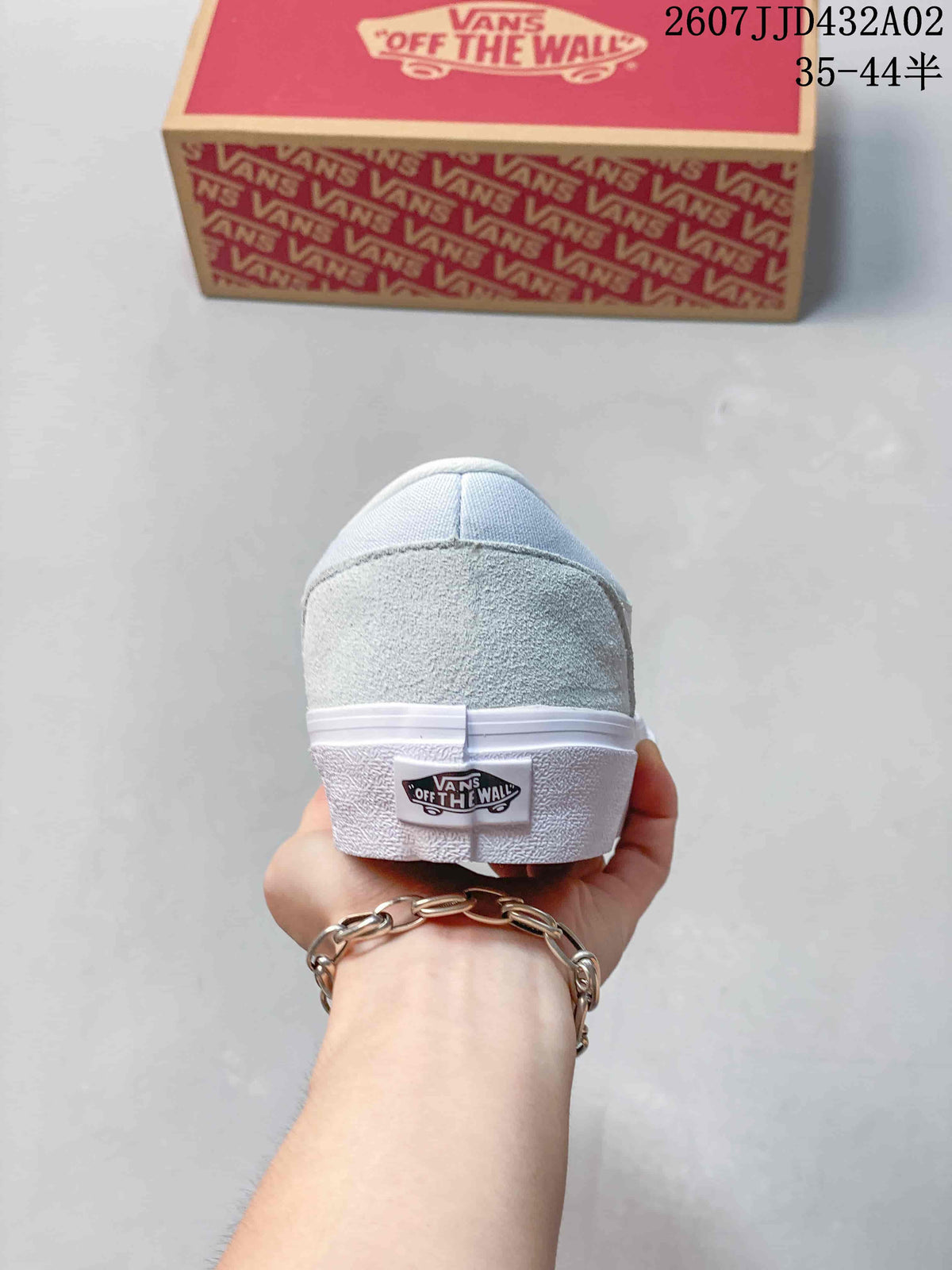 Rear view of the sneaker showing the heel panel and Vans heel detail.