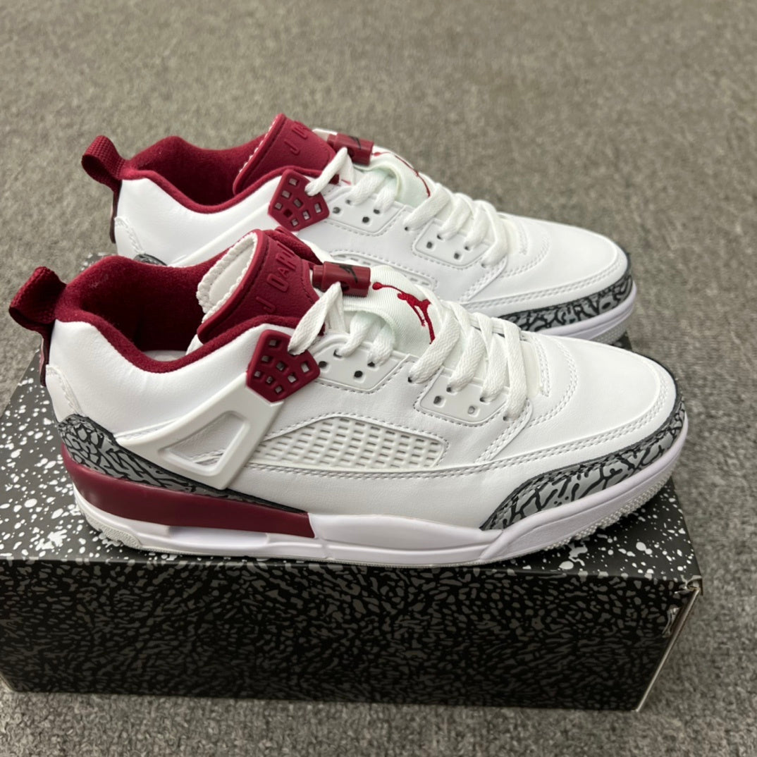 Air Jordan Spizike Low White and Burgundy Sneakers FQ1759-106