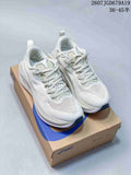 Pair of white ASICS Superblast 2 running sneakers displayed on an ASICS shoe box; image text shows style code 2607JGD679A19 and size range 36-45.