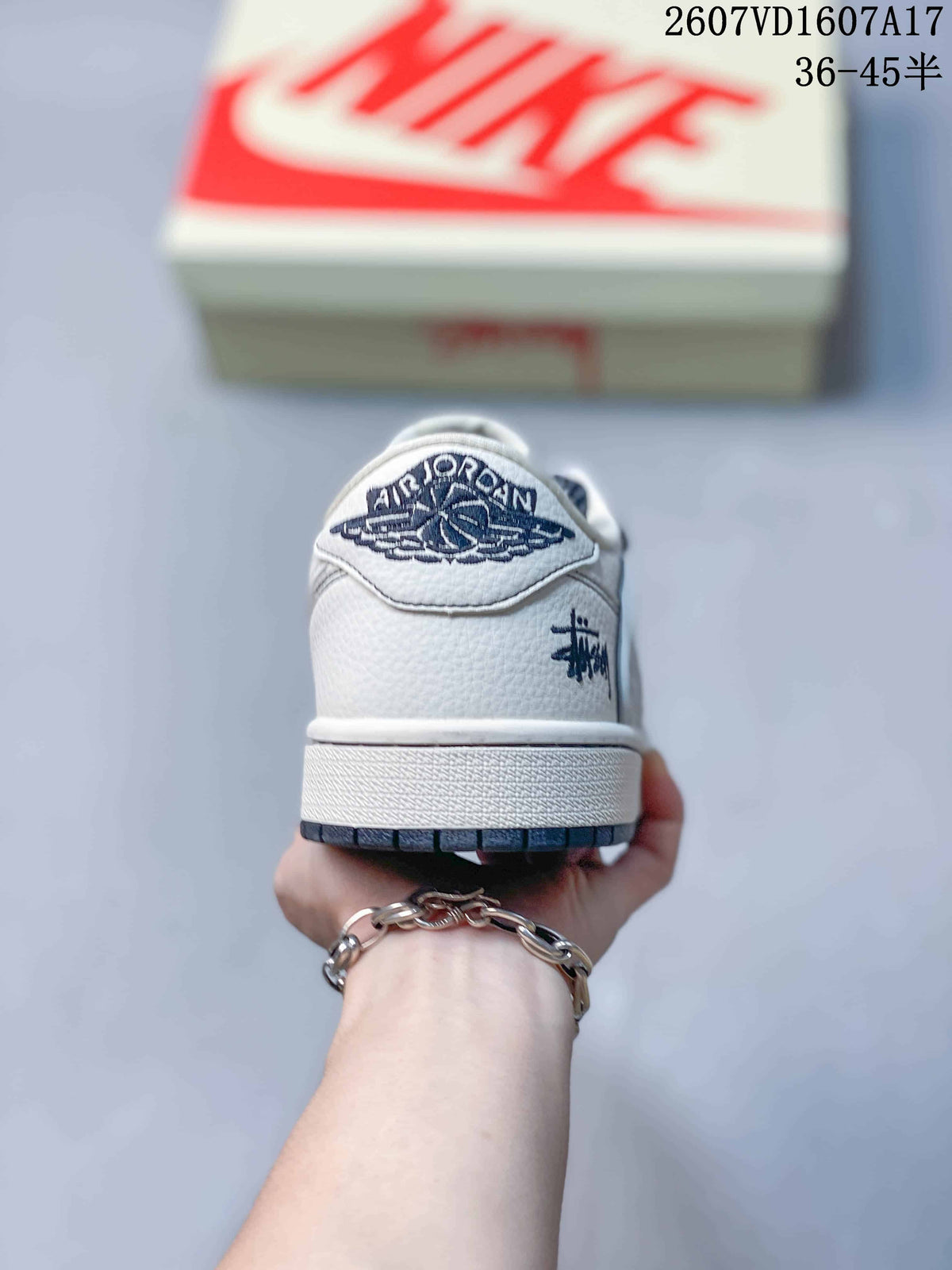 Rear view showing the embroidered Air Jordan-style heel badge and dark side branding.