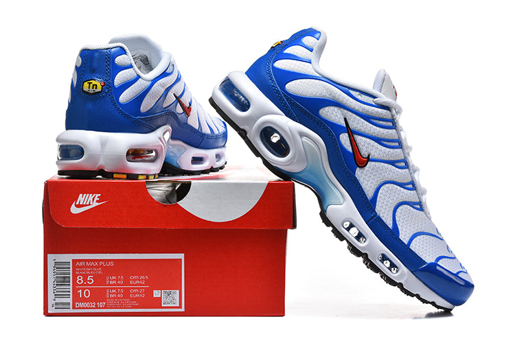 Nike Air Max Plus White and Royal Blue Sneakers DM032 107