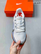 Top view of a Nike Pegasus 42 shoe showing white laces, a textured toe box and Pegasus 42 tongue branding.