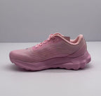 Opposite side profile of the pink Alo sneaker showing the layered upper and raised sole design.