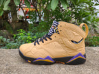 Air Jordan 7 High-Top Sneakers Wheat Purple