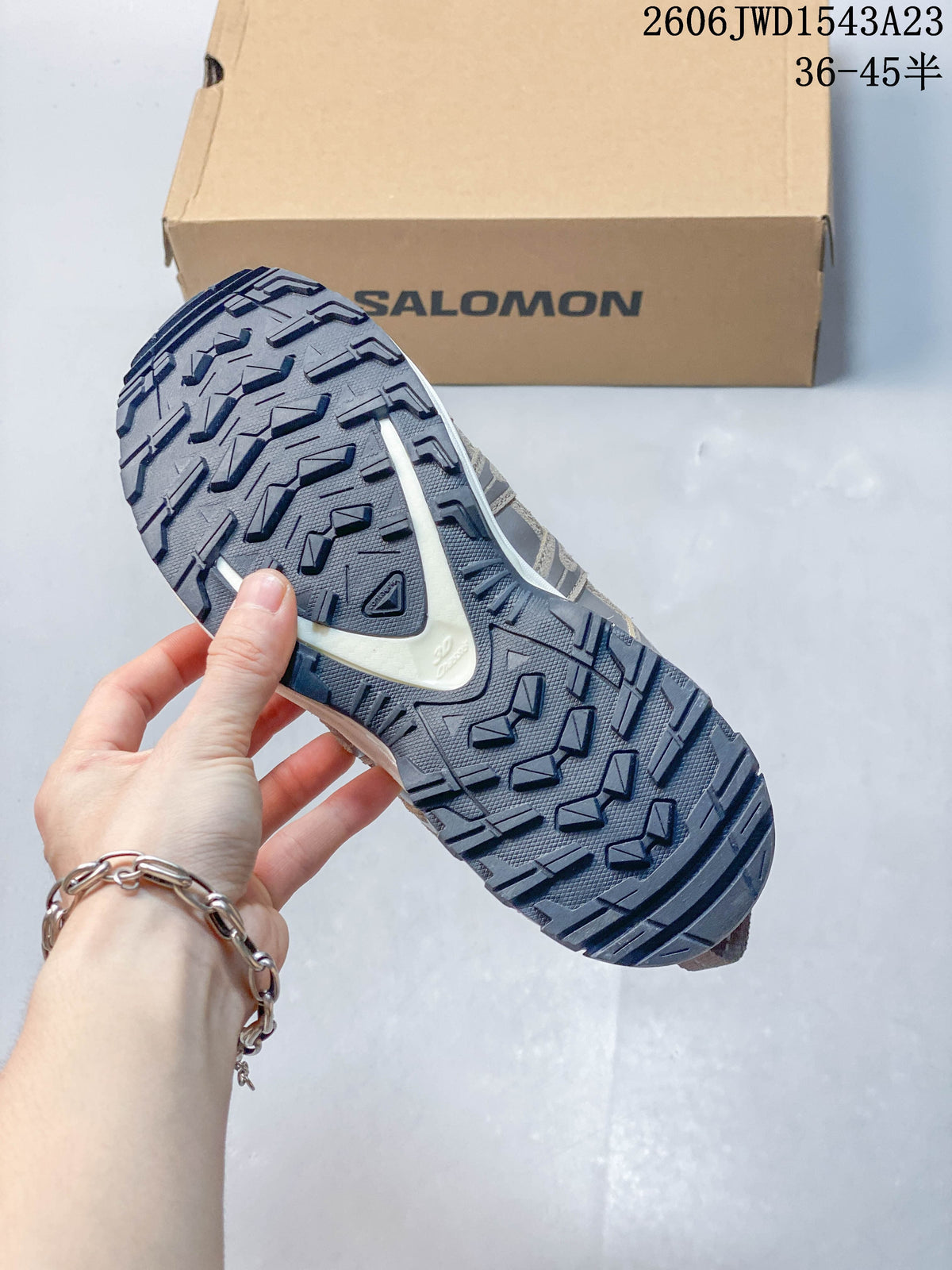 Close-up of the Salomon XA Pro 3D lugged outsole