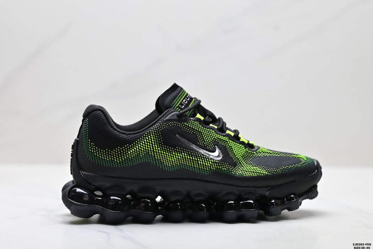 Nike Air Liquid Max Sneakers Black and Volt Green