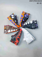 Multiple Nike high-top sneaker colorways arranged together, including black and orange, black and red, all white, dark gray, and black with white accents; style code 2607JVD416A16 and size range 40–45 are overlaid.