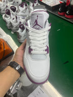 Jordan 4 Retro Sneakers in White and Burgundy