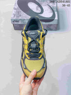 Top view of the sneaker showing its laces, tongue and mesh toe
