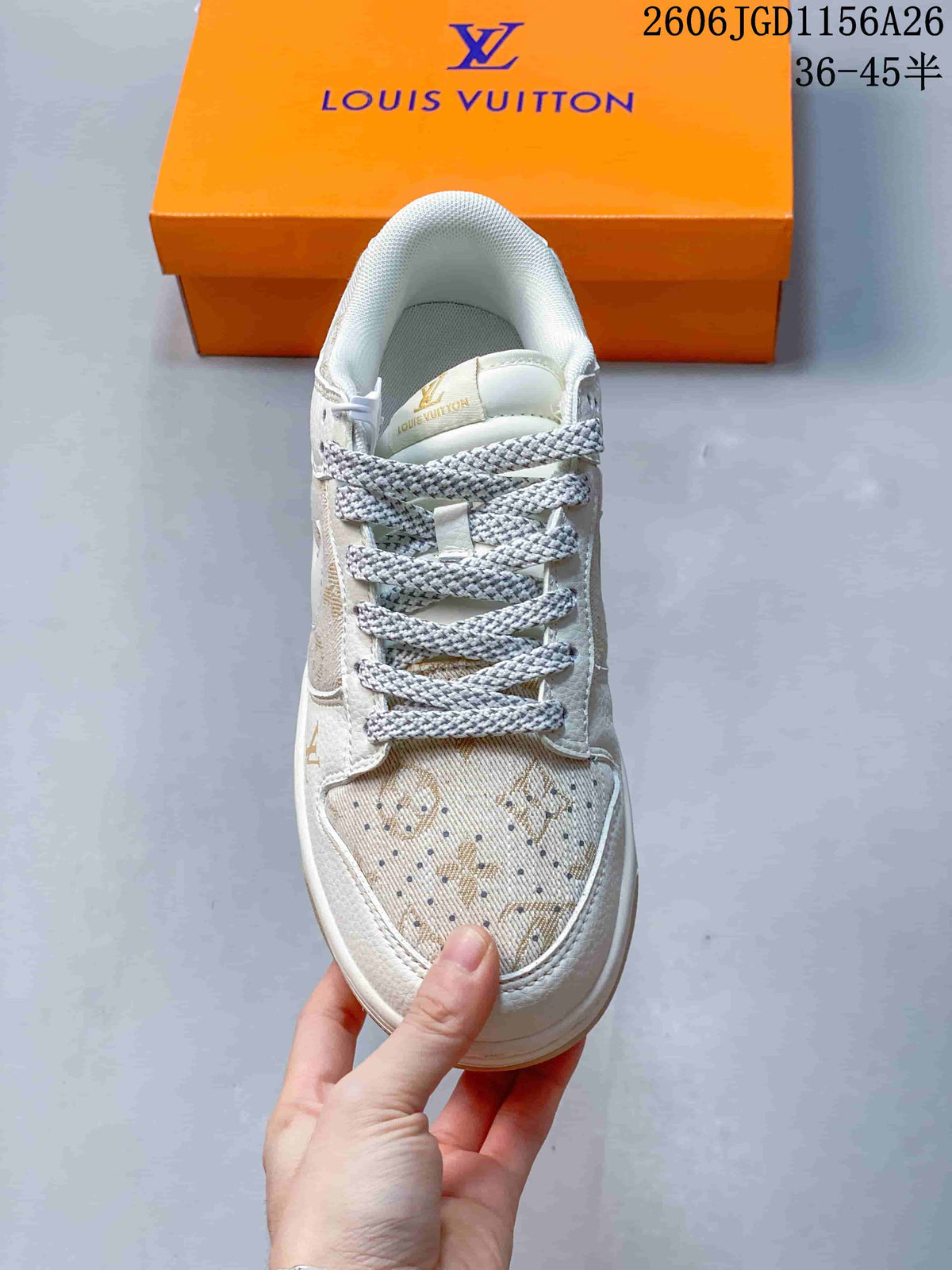 Top view showing patterned toe panel and textured laces.