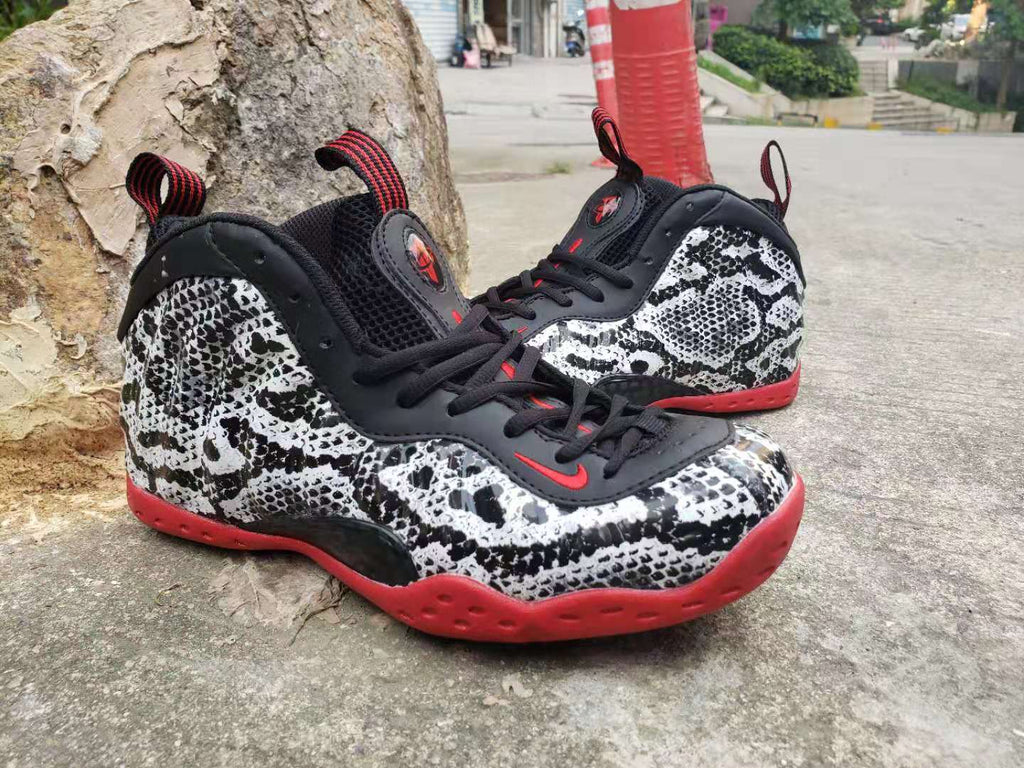Nike Air Foamposite Pro Snake Print Sneakers Black Red