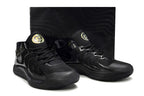 Pair of Nike KD 17 shoes in an all-black color combination.