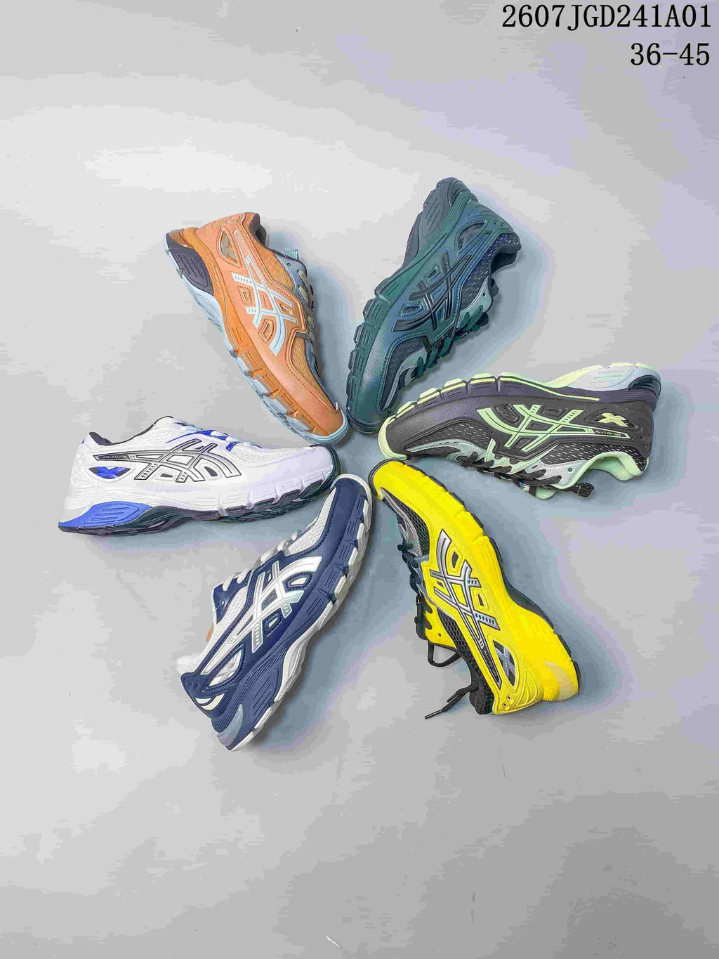 Several ASICS GEL-SD Lyte sneakers in different colorways arranged together.