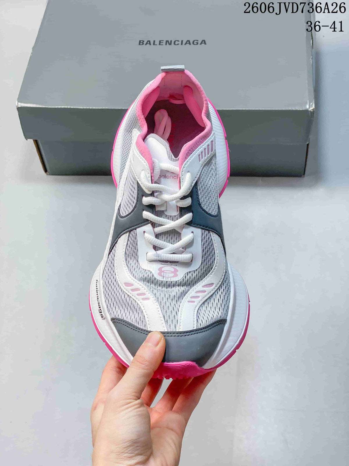 Top view showing the mesh-look upper and lace-up front