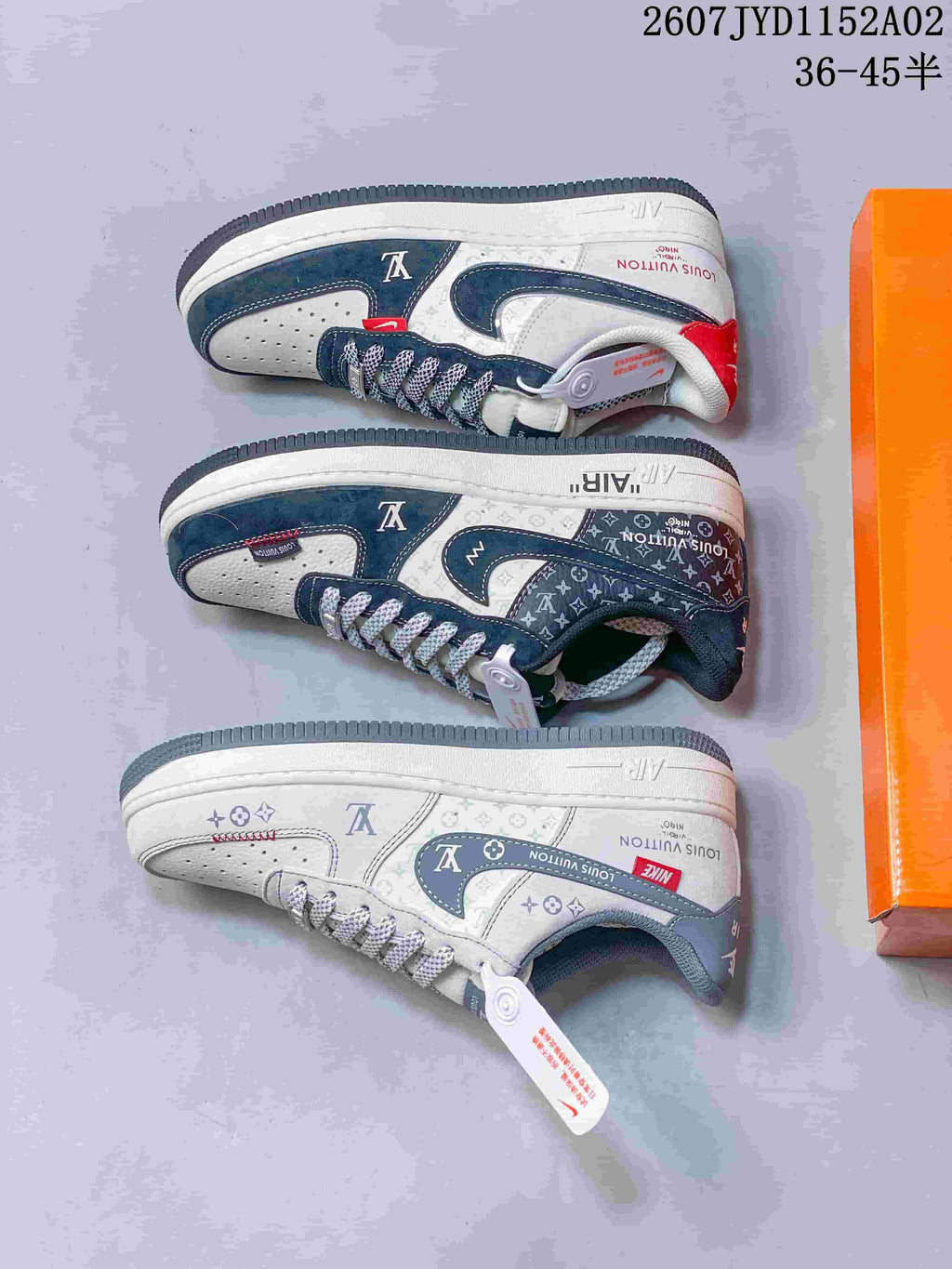 Three low-top sneaker color variations shown from the side