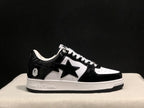 Outer side view showing the star-shaped side detail, heel emblem, white midsole and black outsole.