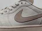 Jordan 1 Low Paisley Embossed Sneakers in Cream and Taupe
