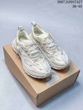 Pair of white and light gray low-top sneakers displayed on a box; image text shows style code 2607TGD937A27 and size range 36–45.