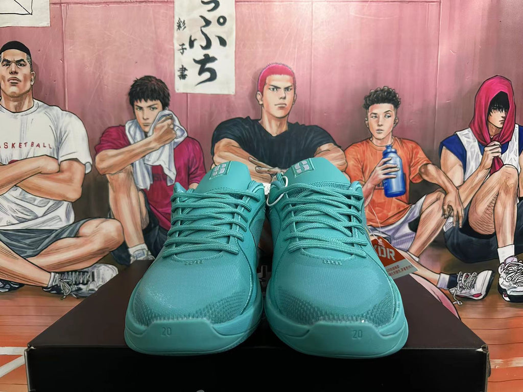 Front view of lake-blue Nike Kobe basketball shoes with lace-up closure.