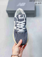 Top view of the New Balance 5740 sneaker showing the white laces, mesh tongue and contrasting toe panels.