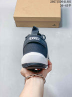 Rear view of the sneaker showing the Terrex heel marking