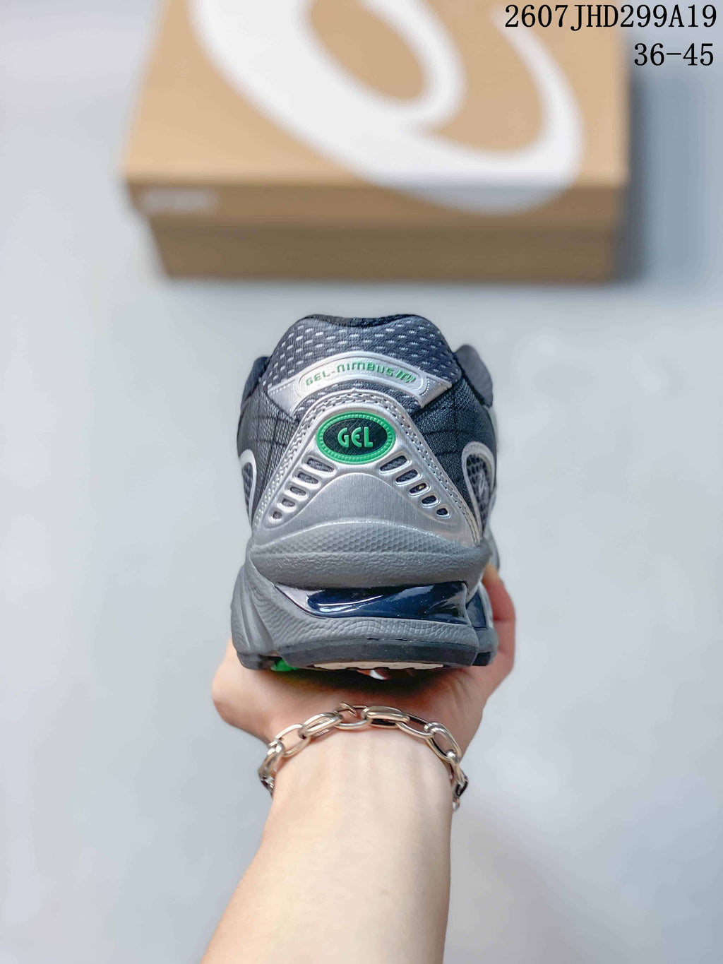 Rear view showing the layered heel design and visible GEL branding.