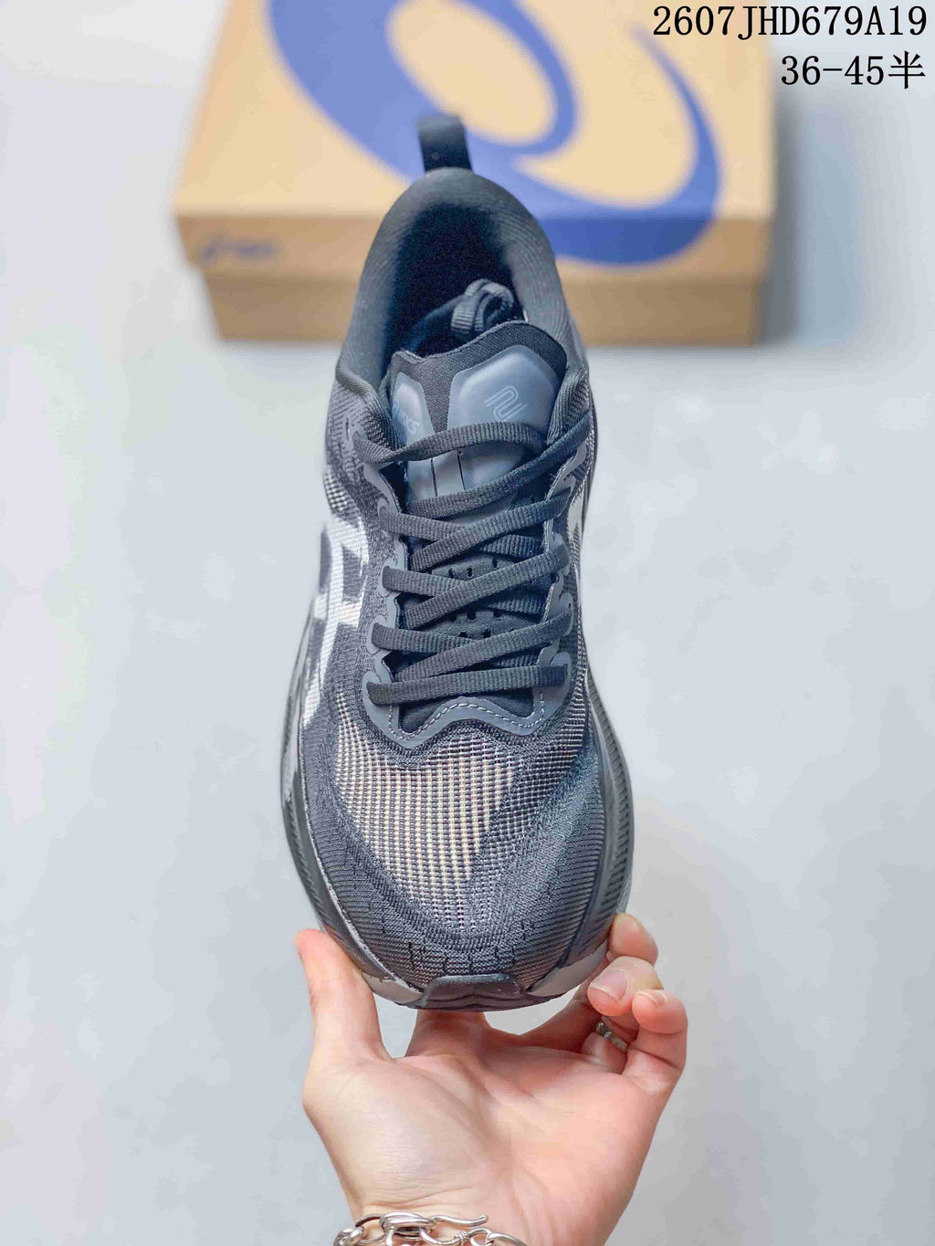 Top view showing the mesh-style toe box, tongue, and dark laces.