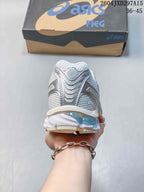 Rear view of the sneaker with layered heel details and sculpted sole