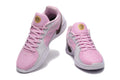 Pair of pink and pale lavender Sabrina 10 basketball shoes, viewed from the front.