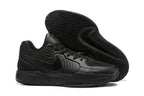 All-black Nike Ja 2 basketball shoes, side and outsole views