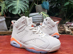 Jordan 6 High-Top Sneakers in Grey and Orange