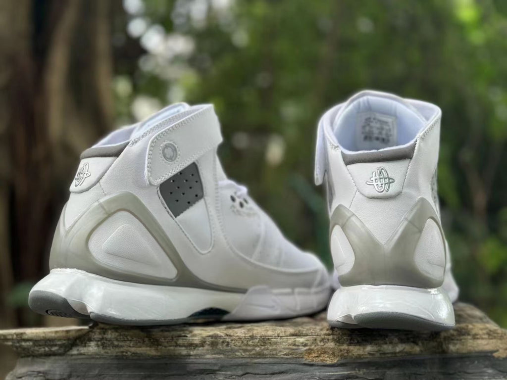 Rear view showing heel detailing and gray accents