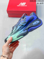 Side profile showing the patterned upper and sculpted sole