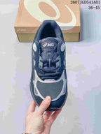 Top view of the sneaker showing the laces and mesh-like toe panel