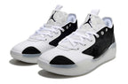 Pair of black and white Jordan Luka 39 shoes viewed from the front