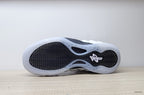 Outsole view showing the patterned tread on a Nike Little Posite One GS sneaker