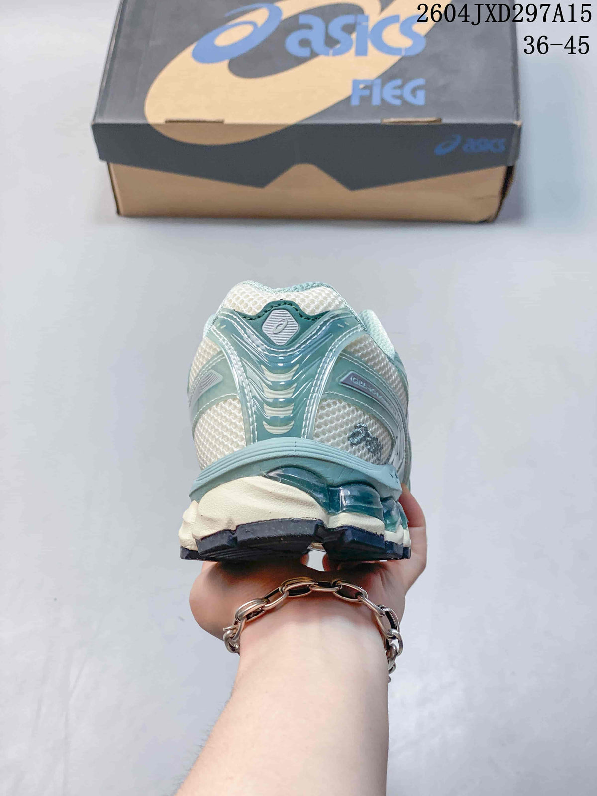 Rear view of the sneaker showing layered heel details and mesh panels