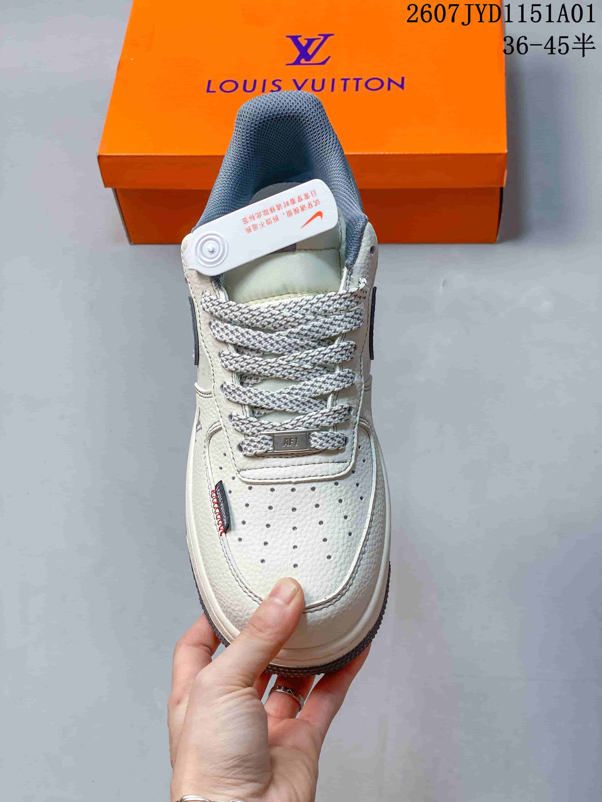 Top view showing the perforated toe and patterned laces
