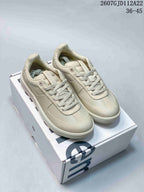 Pair of light neutral lululemon Cityverse low-top sneakers displayed on a shoebox, with the style code and EU size range visible above.