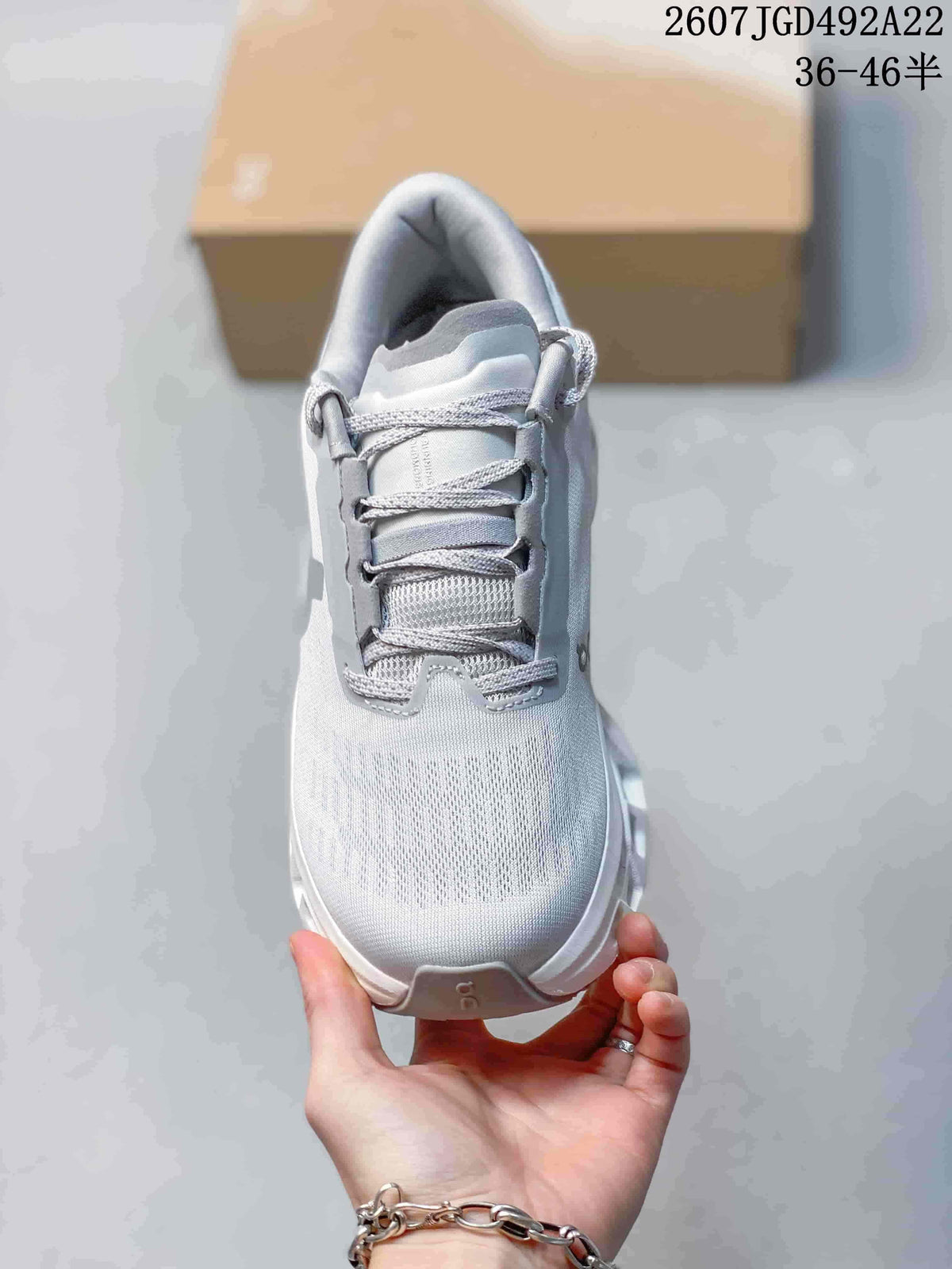 Top view showing the lace-up closure, padded tongue and textured upper.