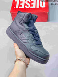 Charcoal gray Diesel S-Ukiyo high-top lace-up sneaker with a dark sole.
