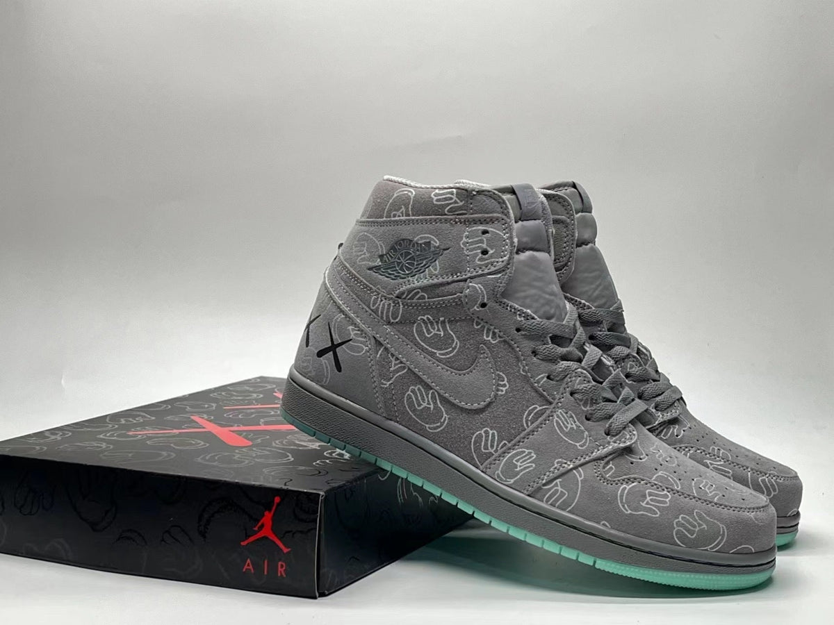 Air Jordan 1 High Cool Grey Patterned Sneakers