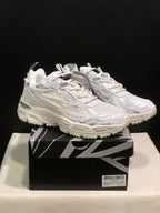 Pair of white Off-White Be Right Back sneakers displayed on a branded shoebox, with the box label showing size 41.