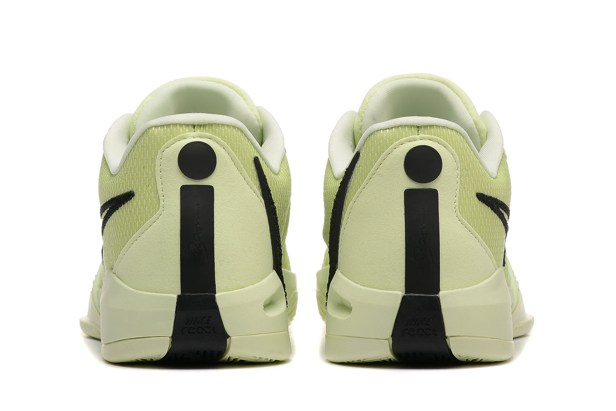 Rear view of the pale yellow-green Nike Sabrina 10 shoes