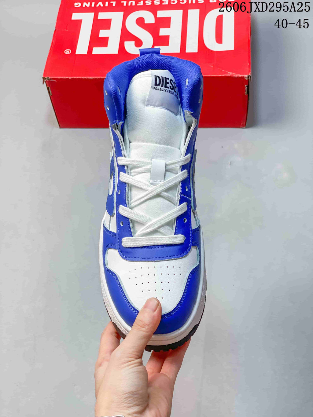 Front view highlighting the laces and perforated toe panel
