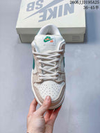 Top view showing white laces, a perforated white toe box, woven-texture overlays, and Jarritos branding on the tongue.