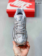 Top view showing the lace-up design, perforated tongue, and layered toe box.