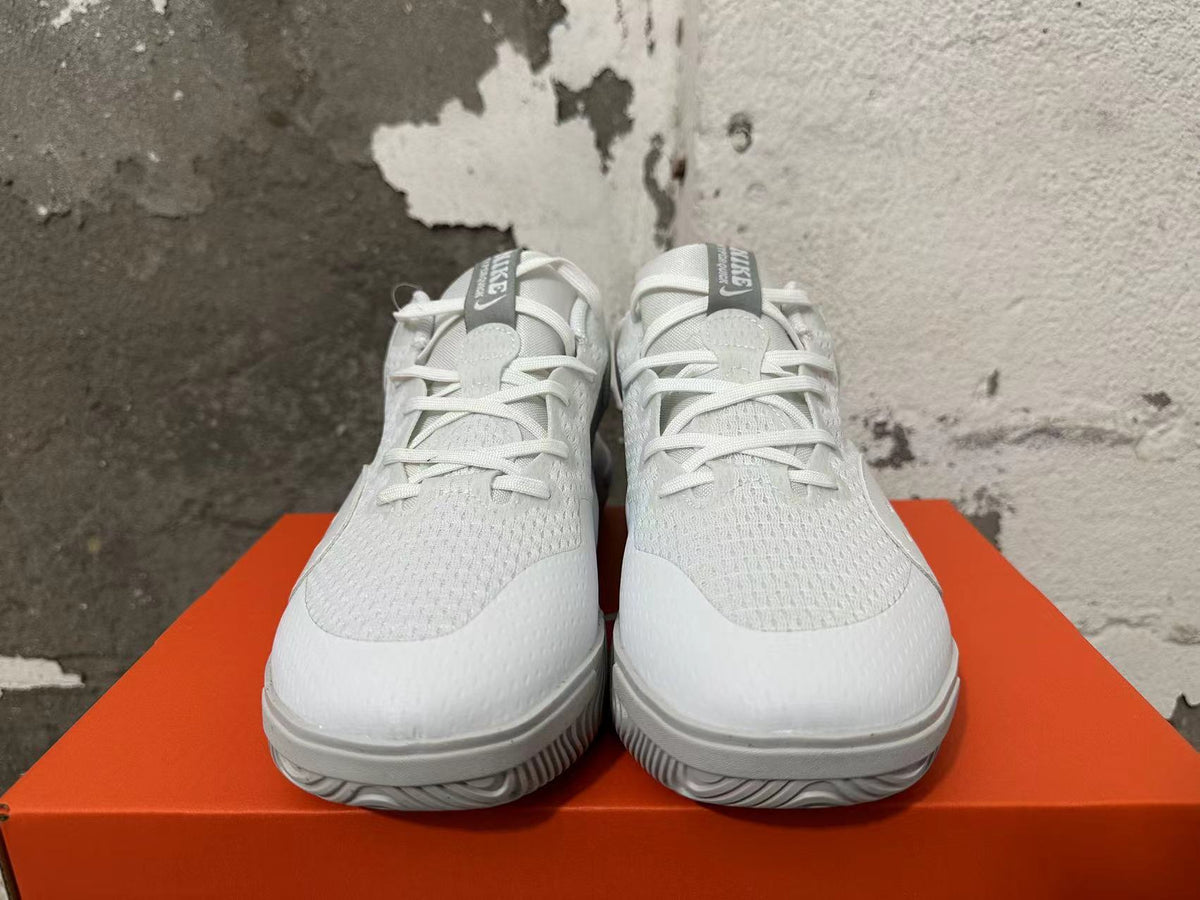 Front view showing the lace-up closure and textured uppers of the Nike Hyperquick shoes