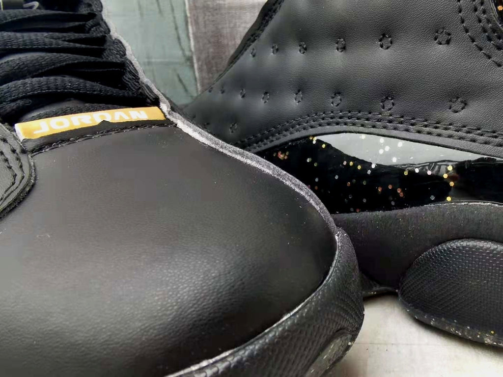 Jordan 13 Black and Gold Men's Sneakers